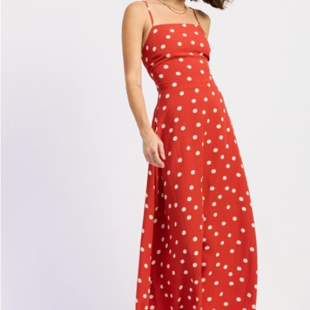Polka Dot Red Maxi Dress - Picture 6 of 8